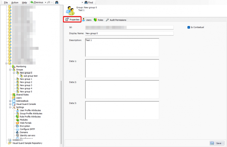 Edit Group Properties – Visual Guard