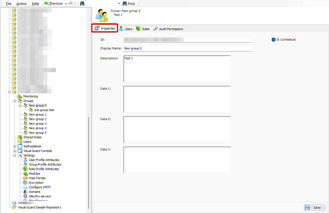 Edit Group Properties – Visual Guard