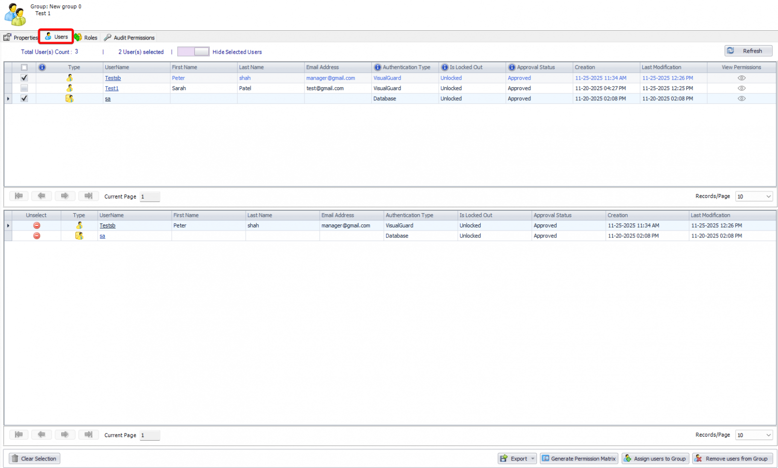Edit the Users Assigned to a Group – Visual Guard