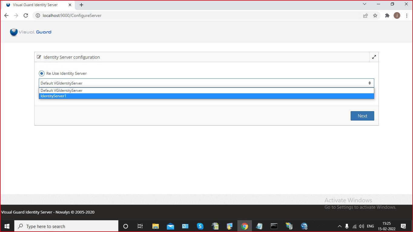 Using an existing configuration – Visual Guard