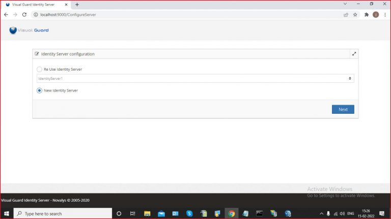 Configuring VG Identity Server Instance – Visual Guard