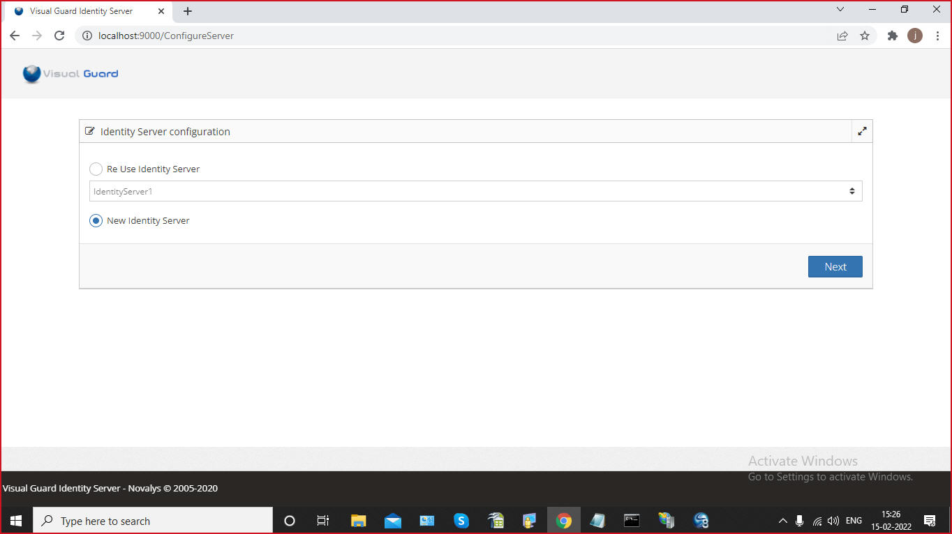 Configuring VG Identity Server Instance – Visual Guard