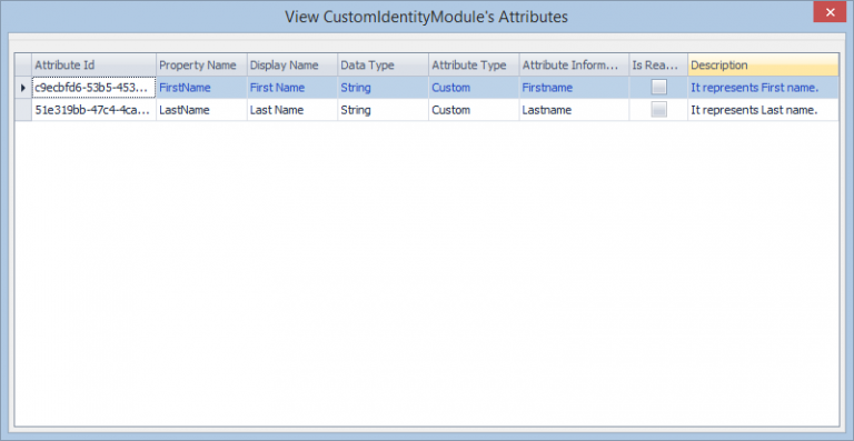 View Module Attributes – Visual Guard