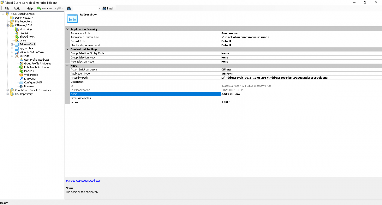 Application Name – Visual Guard