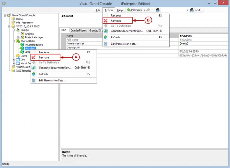 Remove Shared Role – Visual Guard