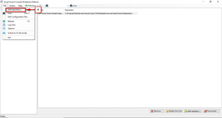 Create a new Repository (SQL Server) – Visual Guard